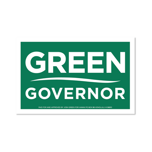Green for Governor Window Sign