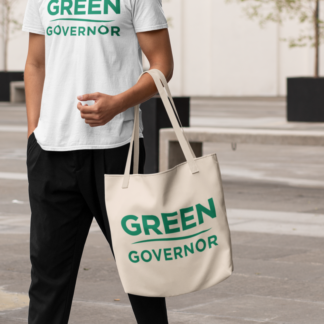 Green for Governor Logo Tote